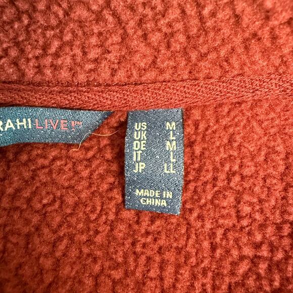 Isaac Mizrahi Live Womens Red Plaid Fleece Full Button Jacket Med Walking - Picture 6 of 13